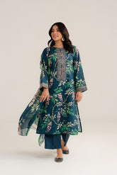 3 Piece Printed Slub Khaddar Printed Suit (CP0284)